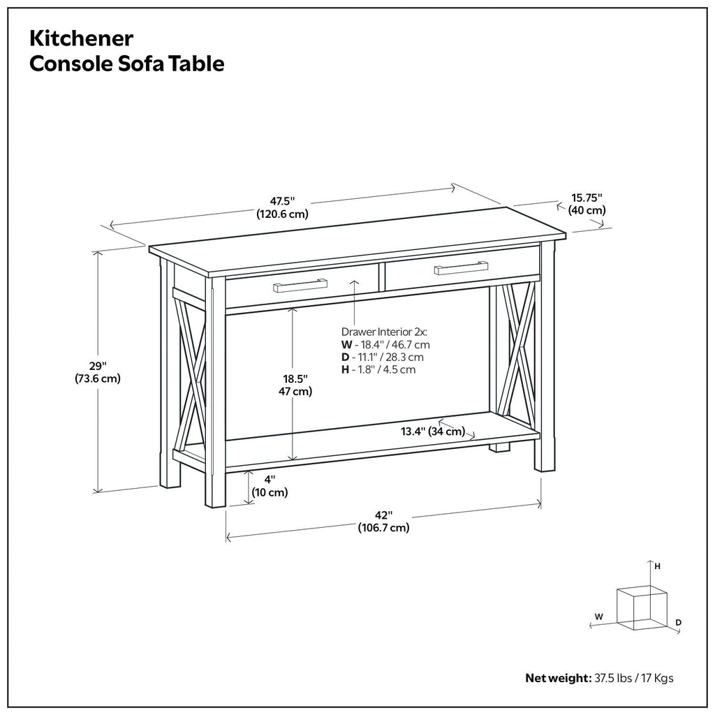 Handcrafted Console Table with Drawer Storage - Multiple Colors