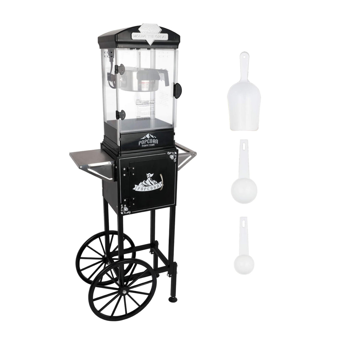 Premium 10OZ Portable Kettle Popcorn Maker Machine With Cart (SAK42196)