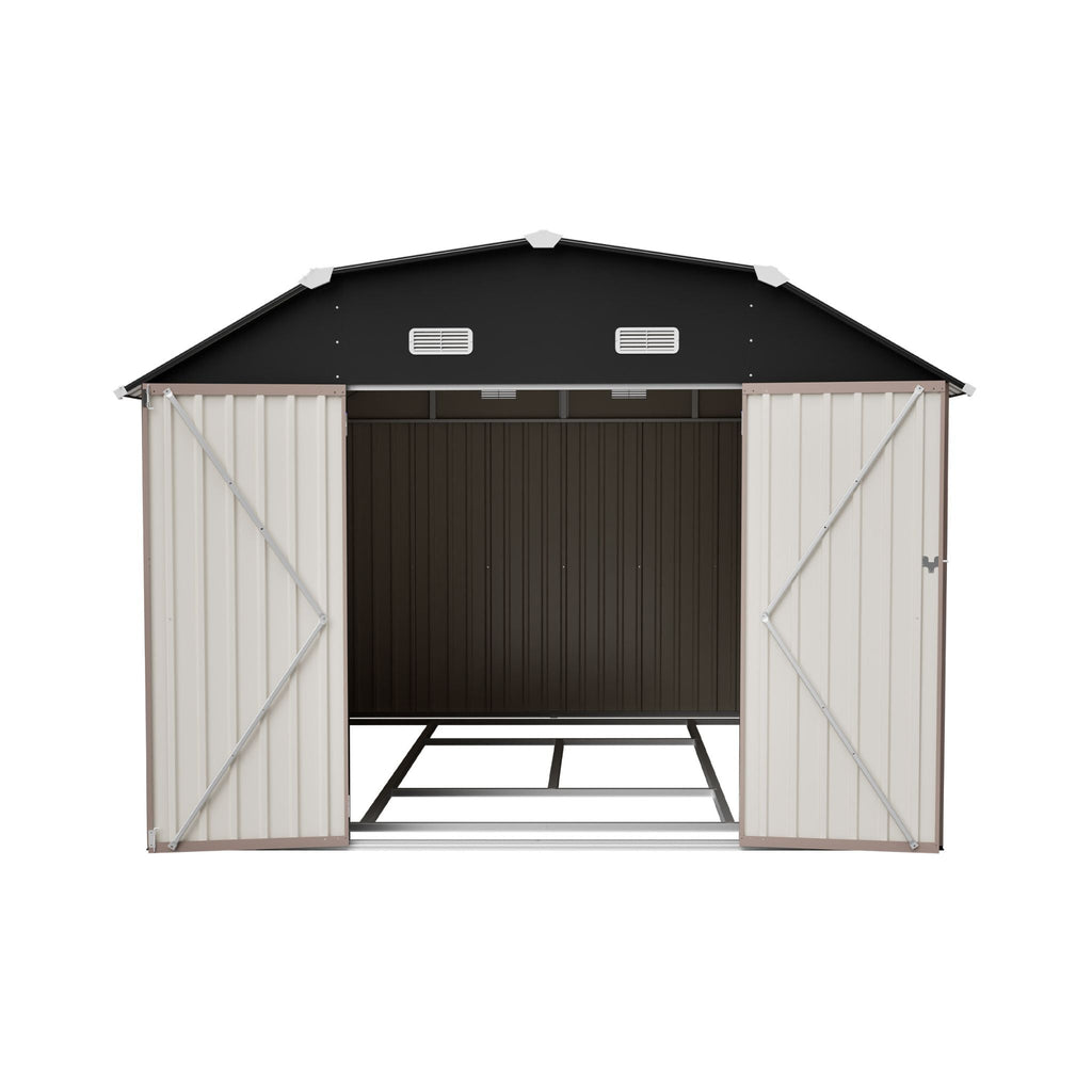 [10X12FT] Heavy-Duty Outdoor Metal Storage Shed With Floor (SAK91820)