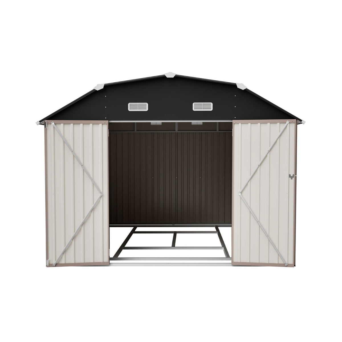 [10X12FT] Heavy-Duty Outdoor Metal Storage Shed With Floor (SAK91820)