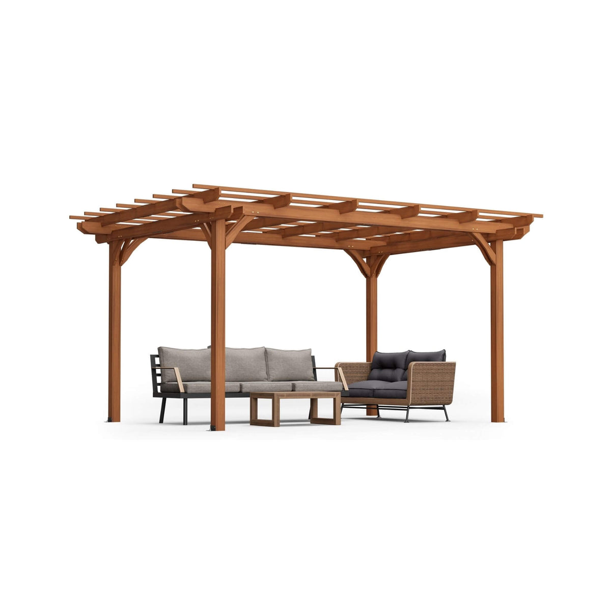 [10X12FT] Premium Extra-Large Outdoor Weather-Resistant Wooden Grape Pergola (SAK16278)