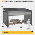 Luxury Wall-Mounted Aluminum Louvered Pergola With Pull-Down Screens (SAK91537)