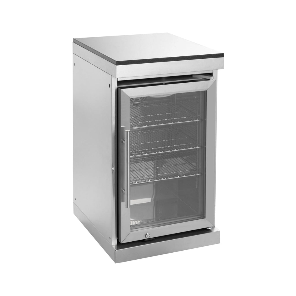 Imperial 110-Inch 4-Burner 72K BTU Deluxe Stainless Steel Outdoor Kitchen Grill Island With Wine Cooler, Rotisserie, Cabinets, And Granite Countertops (SAK94721)