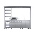 Imperial 110-Inch 4-Burner 72K BTU Deluxe Stainless Steel Outdoor Kitchen Grill Island With Wine Cooler, Rotisserie, Cabinets, And Granite Countertops (SAK94721)