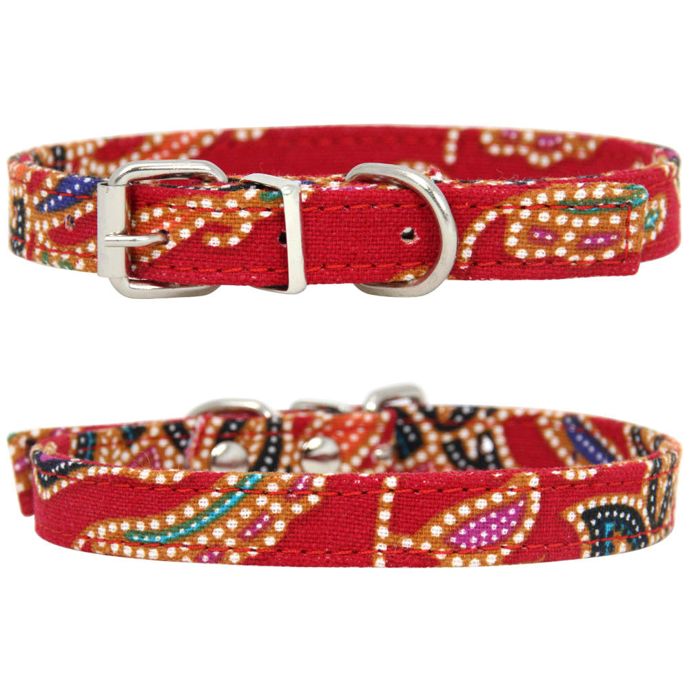 Bohemia Pattern Dog Leash & Collar – Durable Fabric Pet Walking Accessory