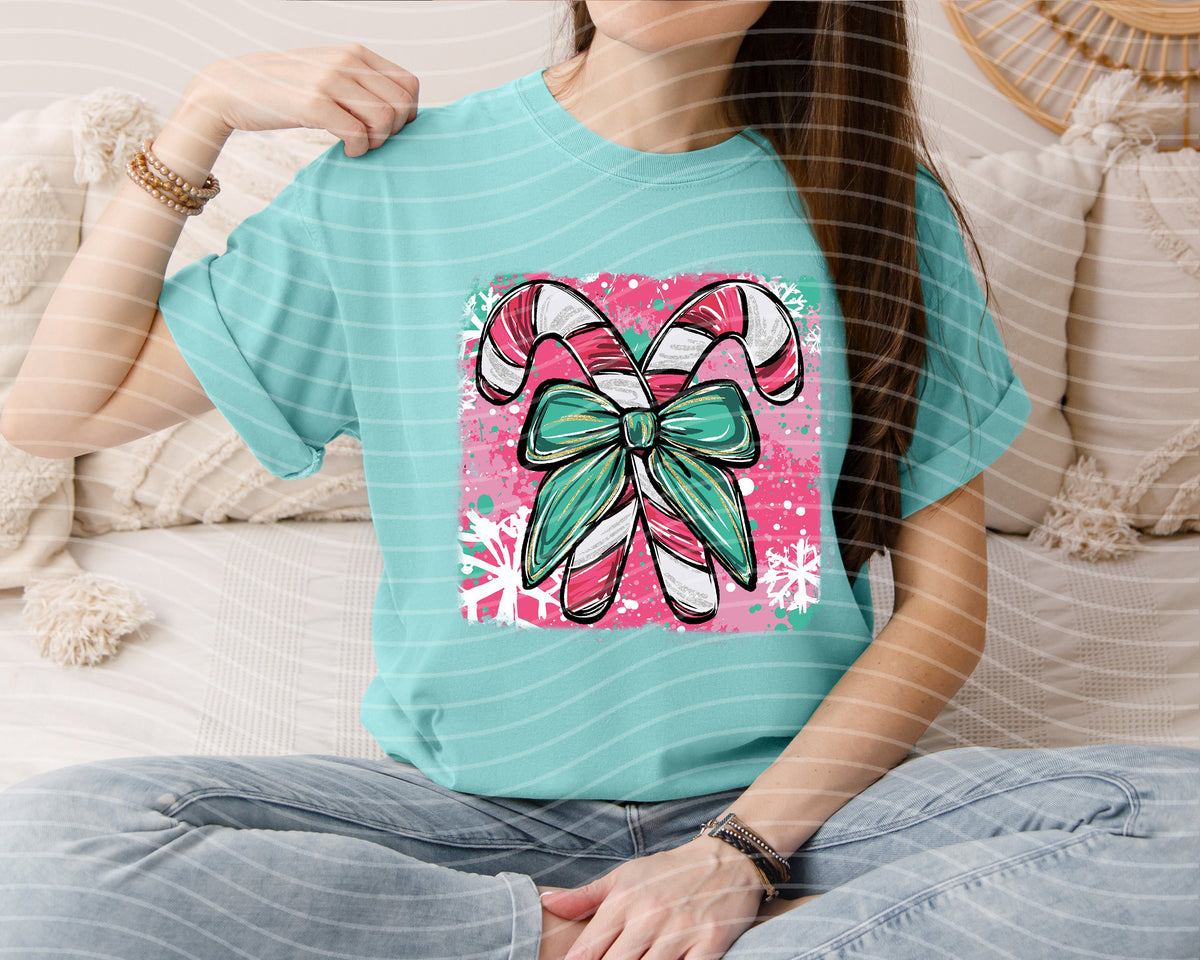 Painted Candy Cane Graphic Tee