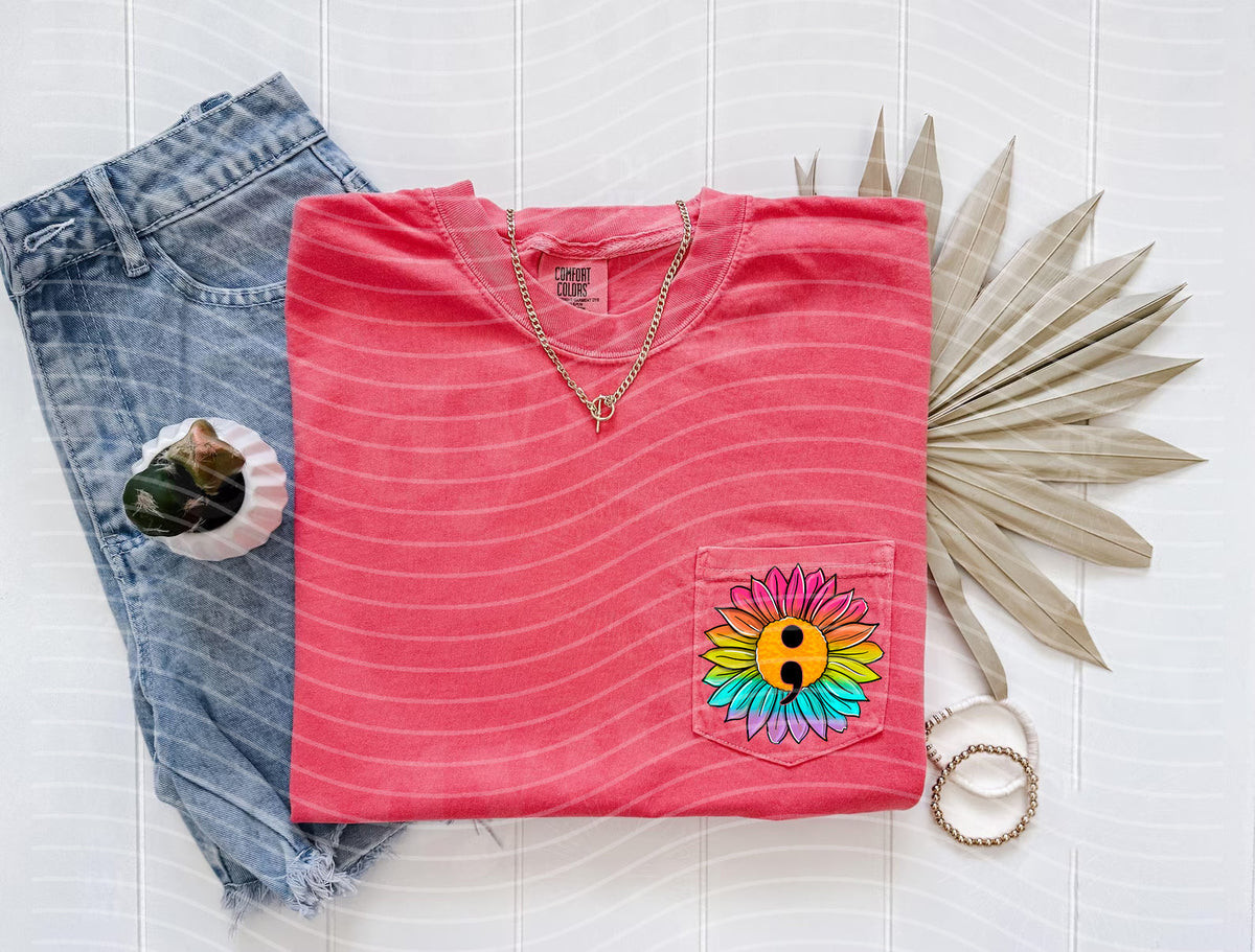 Semi Colon Flower Graphic Tee