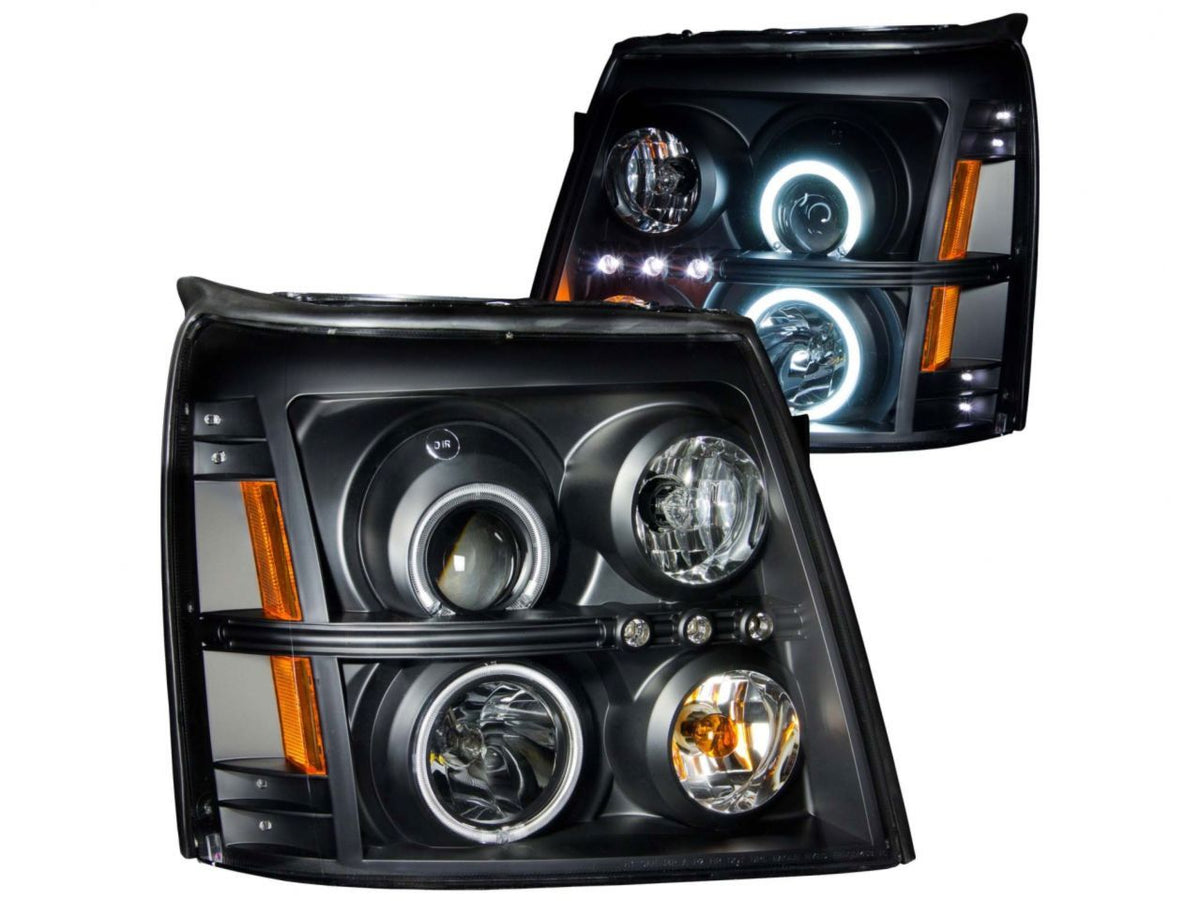 Anzo 2002-2006 Cadillac Escalade Projector Headlights w/ Halo Black (CCFL)
