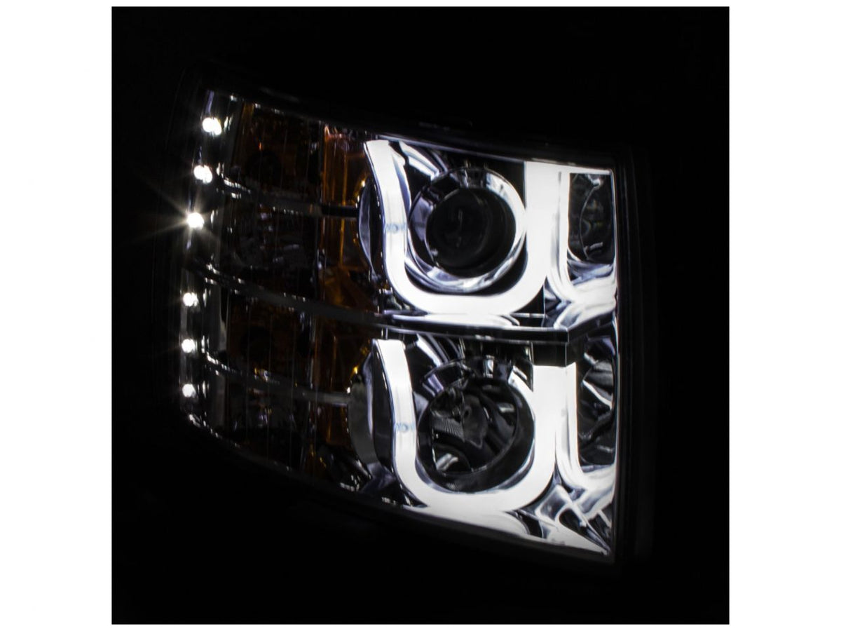 Anzo 2007-2013 Chevrolet Silverado 1500 Projector Headlights w/ U-Bar Chrom