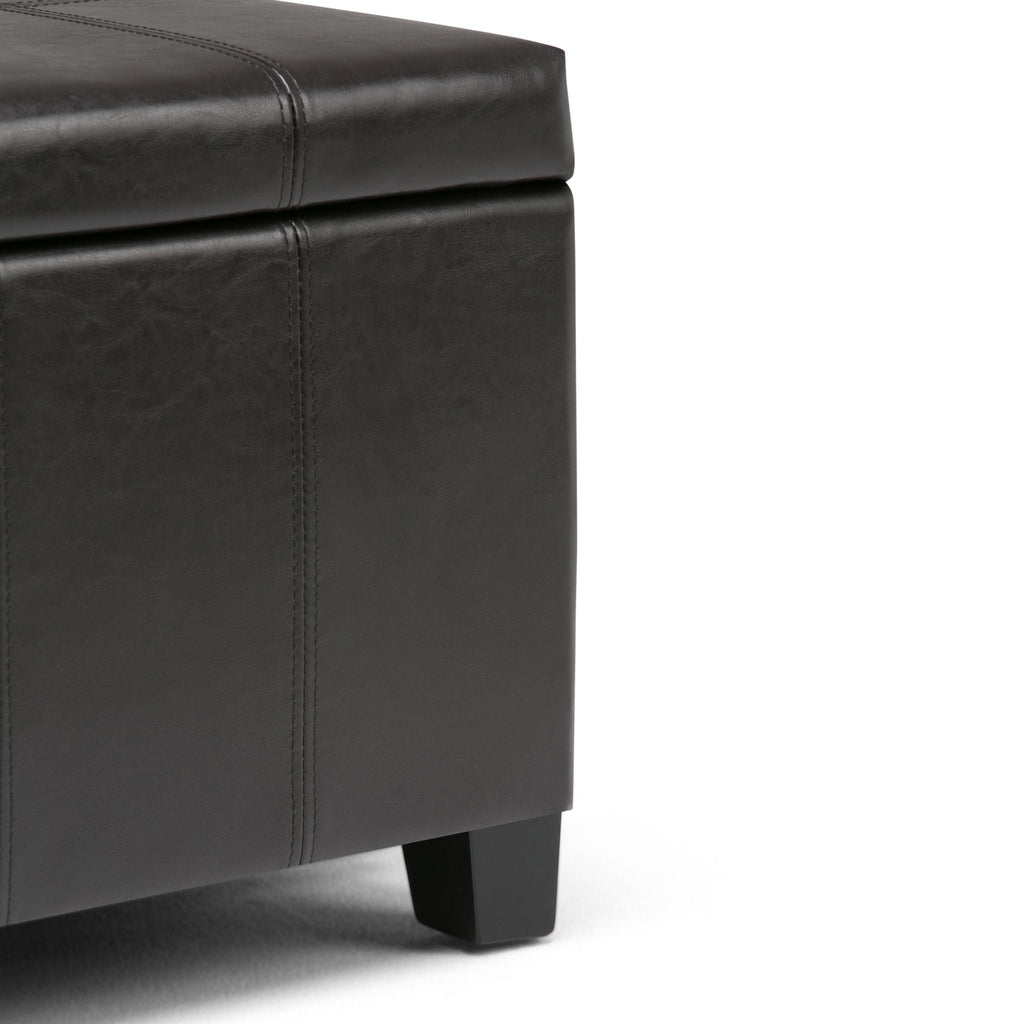 Multifunctional Storage Ottoman Bench with Safety Hinge - Dark Brown or Black