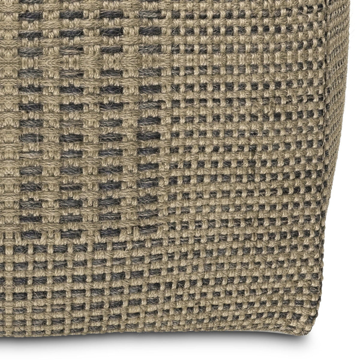 Square Woven Pouf with Dense Polystyrene Filling - Natural