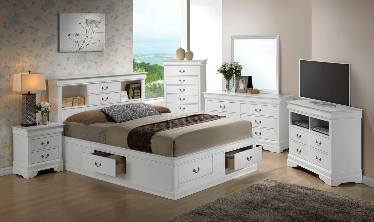 Traditional Style Bookcase Storage Bed