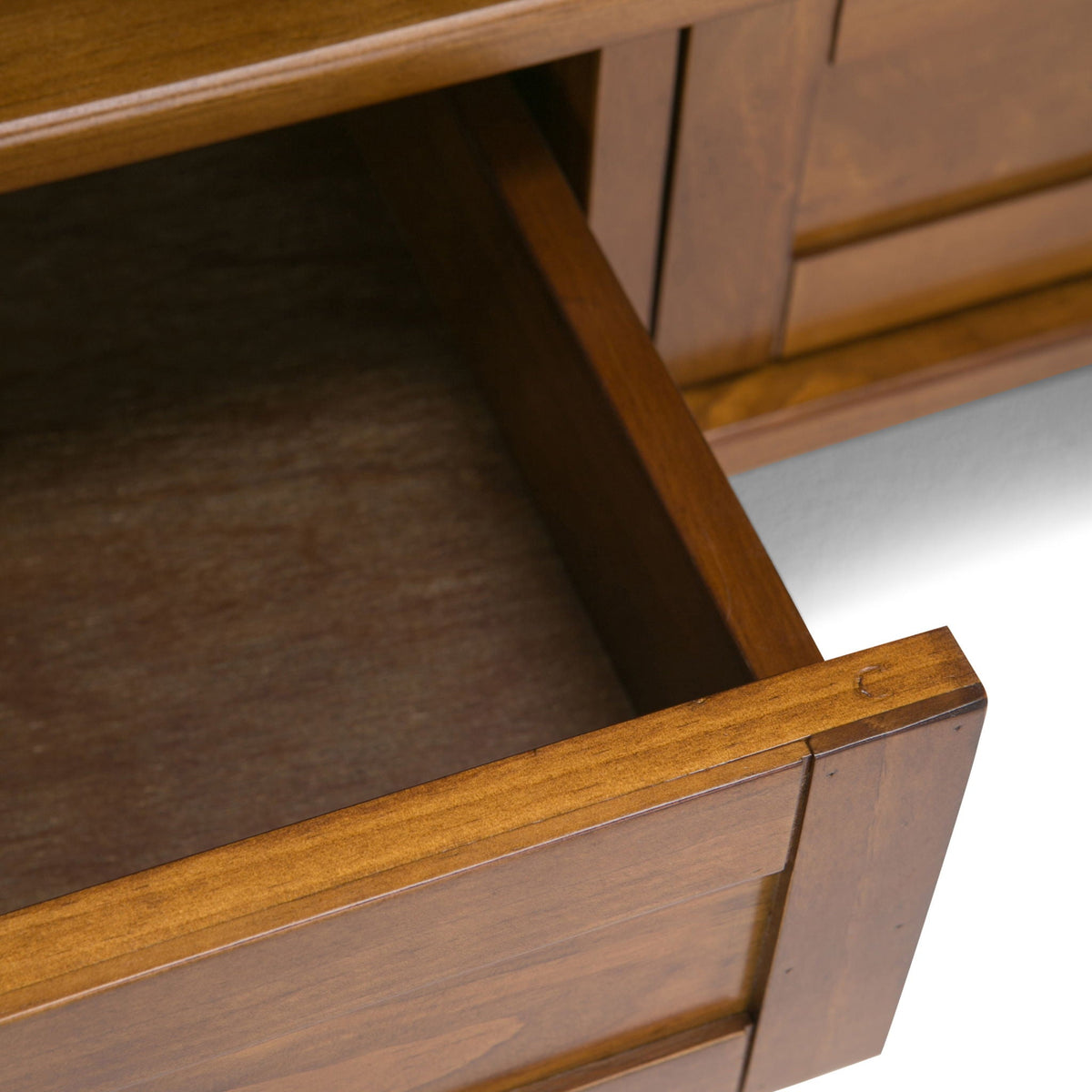 Transitional Style TV Media Stand with Storage - Light Brown, Dark Brown, White