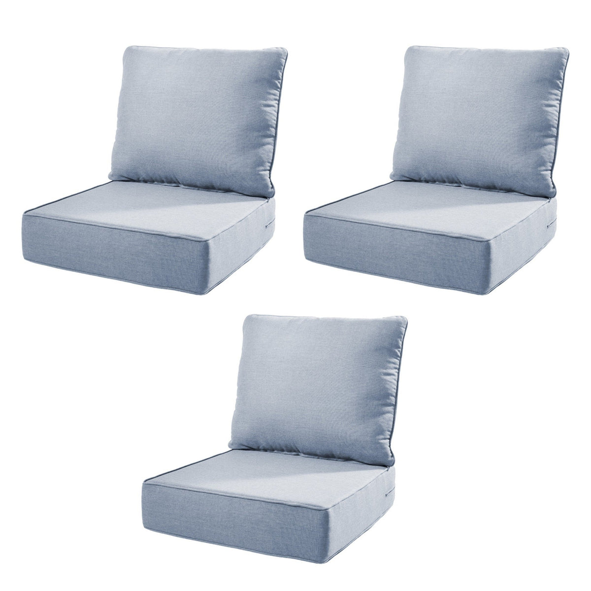 6" Thicker Outdoor Chair Cushion Set with Waterproof Olefin Fabric - Charcoal