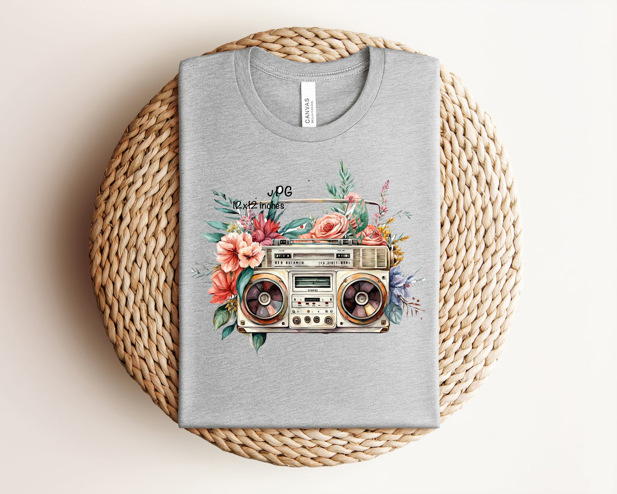 Floral Boombox Graphic Tee