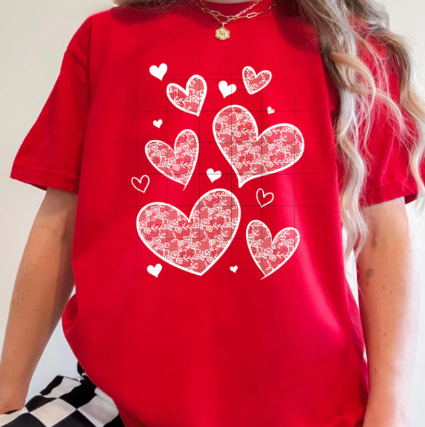 Lace Hearts Graphic Tee