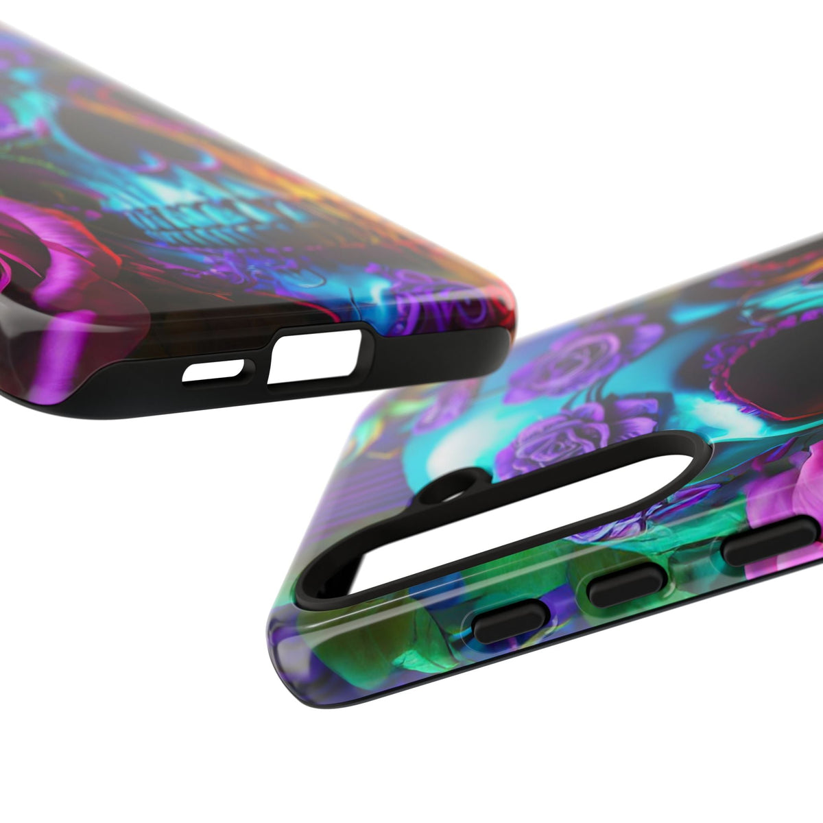 Neon Skull and Roses Vibrant Tough Phone Case
