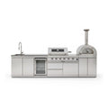 125-Inch 4-Burner 108K BTU Outdoor Kitchen Island With Pizza Oven, Rotisserie & Refrigerator (SAK55768)