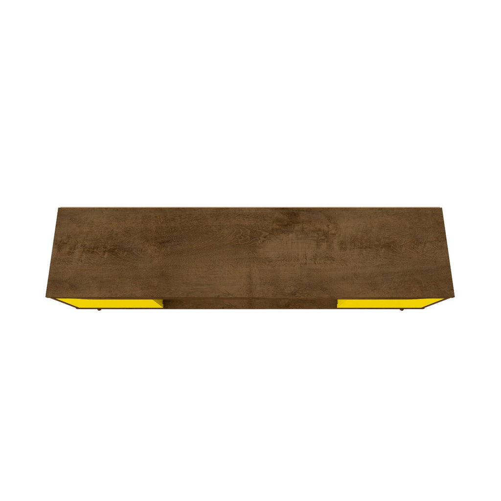 Modern Design TV Stand with Concealed Storage - White or Yellow