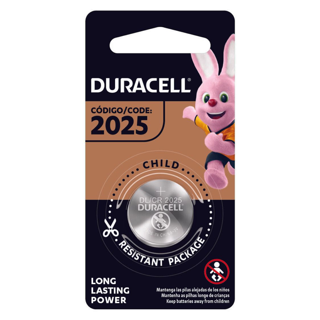 Duracell CR2025 3 Volt Lithium Coin Cell Battery