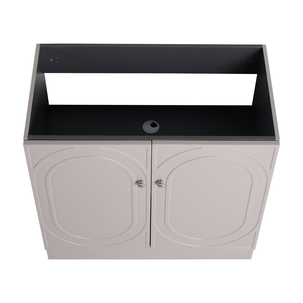 Modern Freestanding Bathroom Vanity with Soft Close Cabinet Doors - Pearl Silver, White, or Dark Green