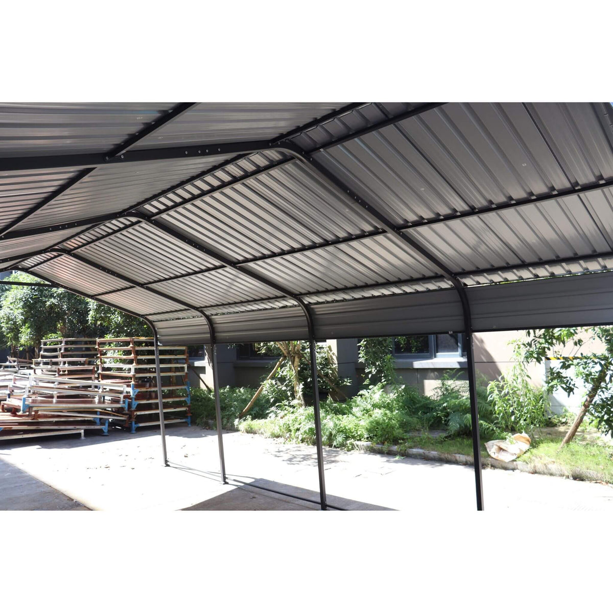 [12X20FT] Heavy-Duty Metal Carport With Galvanized Steel Roof For Car, Boats And Trucks, Gray (SAK95562)