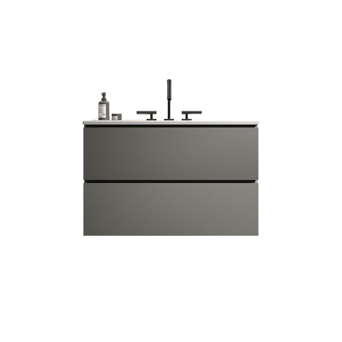 TIA 30" Wall Mount Bathroom Vanity with Soft-Closing Drawers - Space Grey
