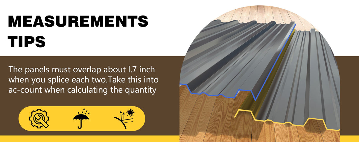 Corrugated Galvanized Steel Roofing Panels - 10 Pack