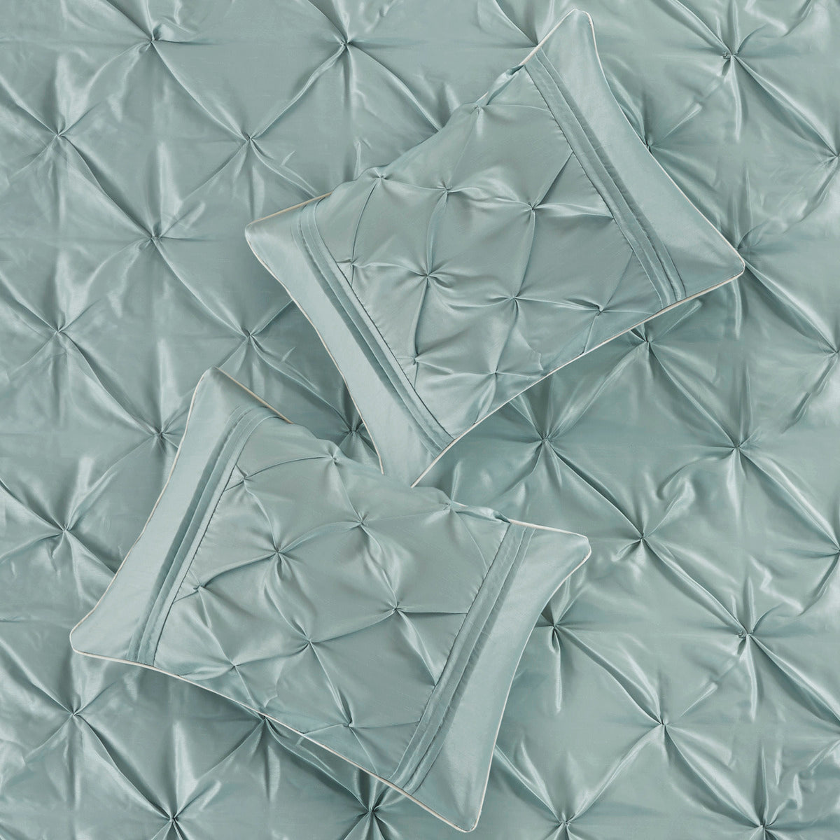 7 Piece Tufted Comforter Set Seafoam California King