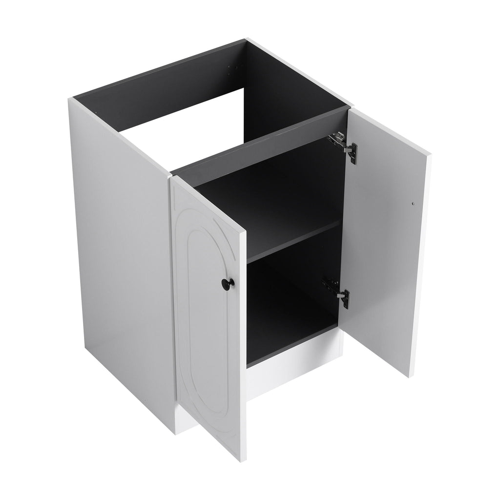Modern Freestanding Bathroom Vanity with Soft Close Cabinet Doors - Pearl Silver, White, or Dark Green