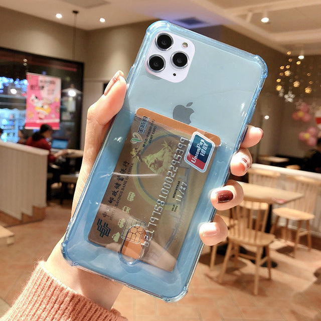 Apple Transparent Card Holder Phone Case