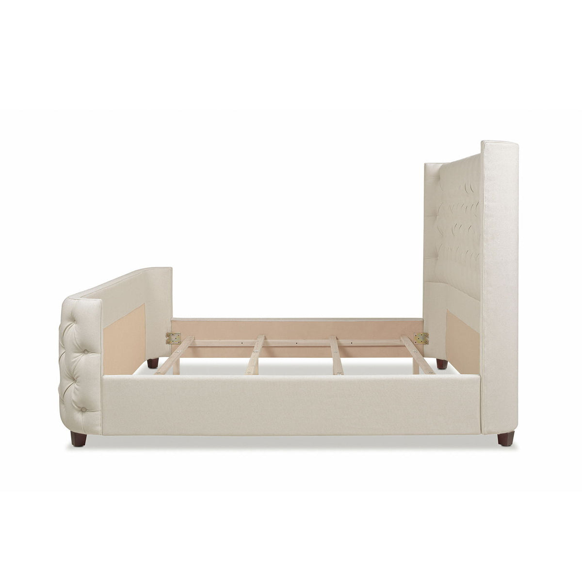 Tufted Panel Bed with Wingback Headboard and Footboard - Multiple Colors