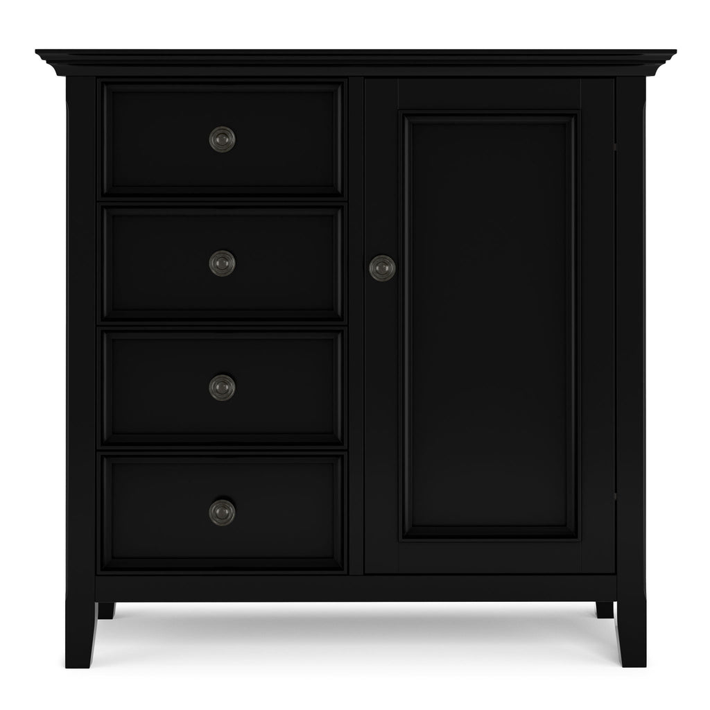 Handcrafted Medium Storage Cabinet with Adjustable Shelves - Dark Brown, Light Brown, Black, White