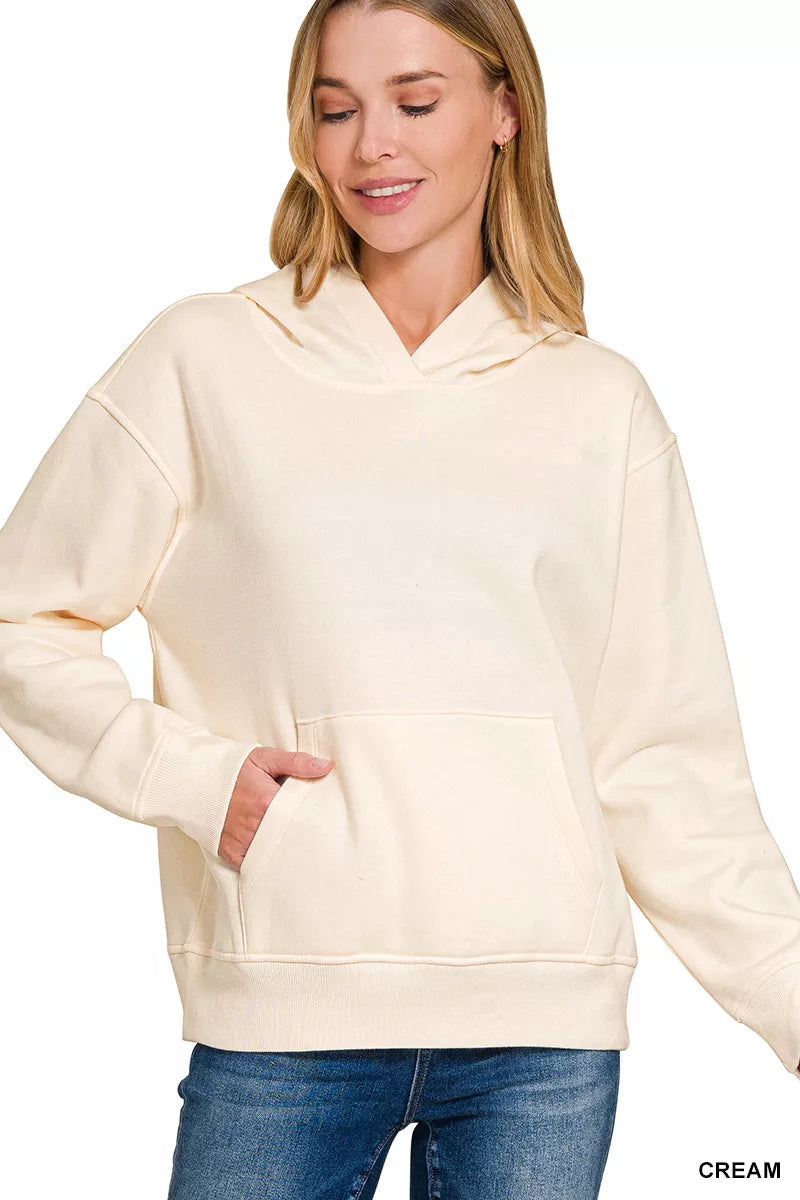 Zenana Fleece Kangaroo Pocket Hoodie