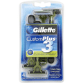 Gillette Custom Plus3 Soothing Disposable Razors 4 Ct Carded Pack