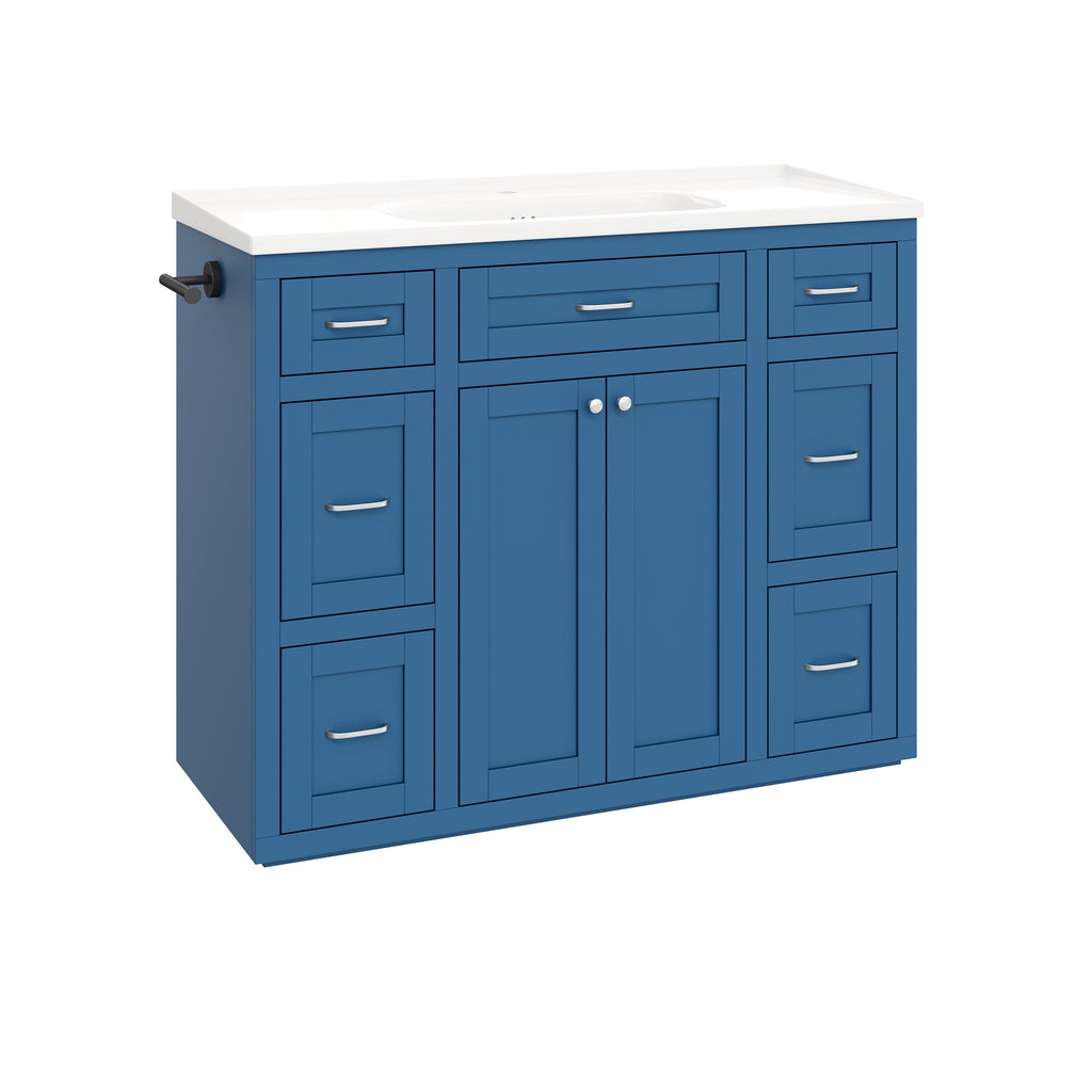 Navy Blue 48" Bathroom Vanity with Ceramic Sink - Navy Blue