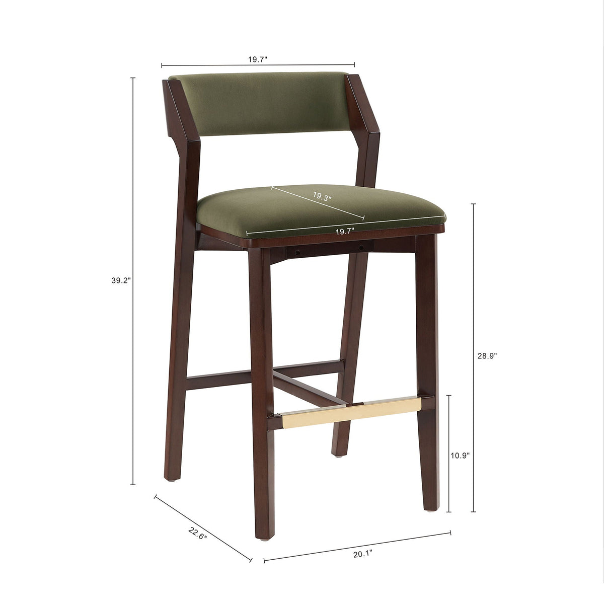 Bar Height Barstool with Backrest - Pearl Silver, White, Black, Dark Green