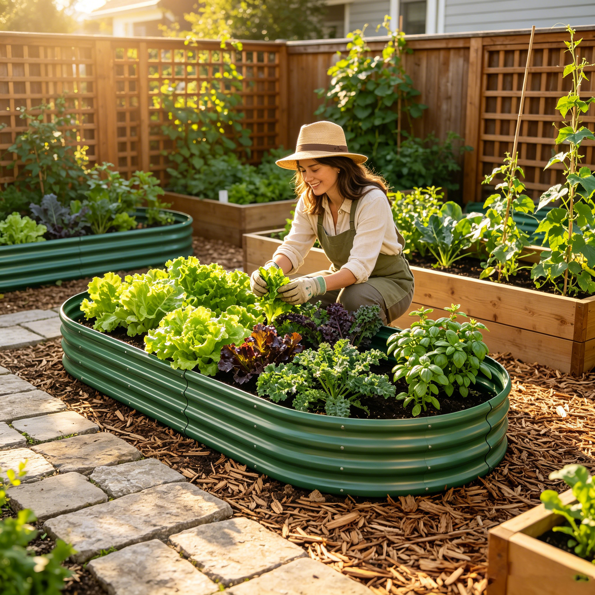 Galvanized Raised Garden Bed with Rust-Resistant Finish - Metal