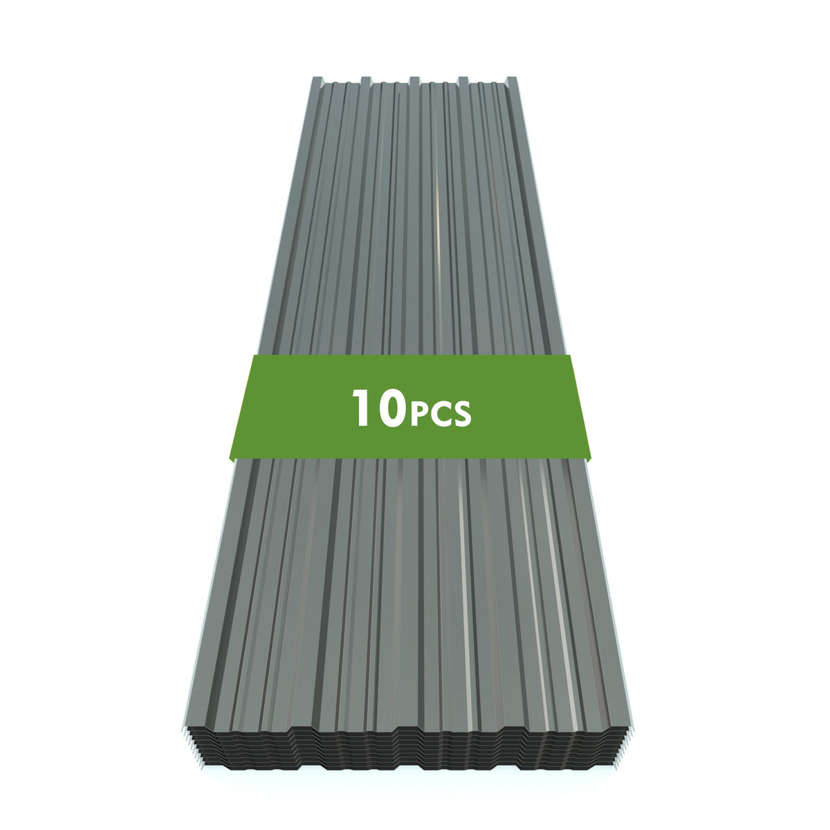 Corrugated Galvanized Steel Roofing Panels - 10 Pack