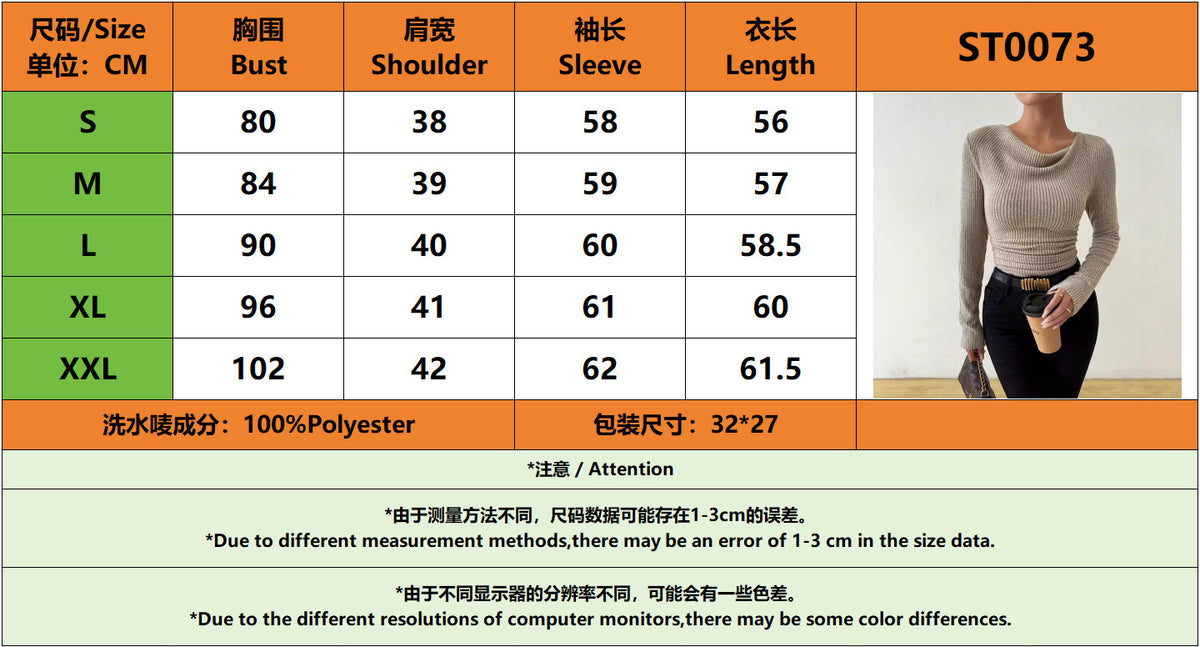 Women Fashion Long Sleeve Knit Tops