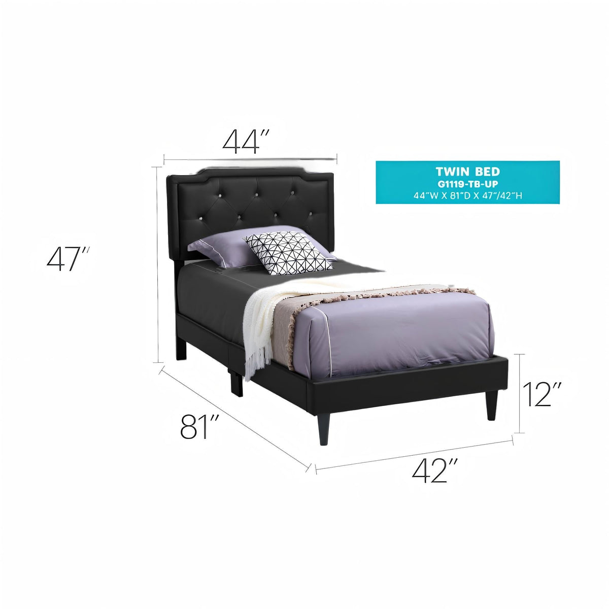 Button Tufted Upholstered Bed with Charming Design - Multiple Colors