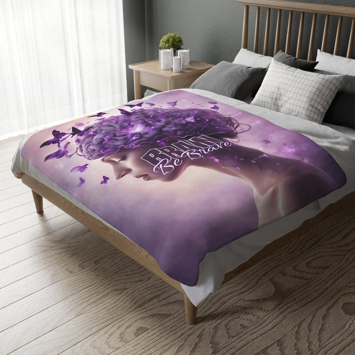 Brain Be Brave Microfiber Blanket (Two-sided print)