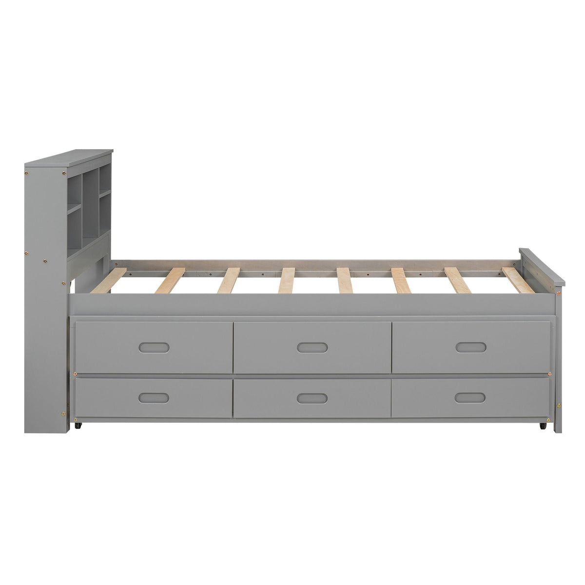 Platform Bed with Storage Headboard, USB, Trundle & 3 Drawers - Twin or Full