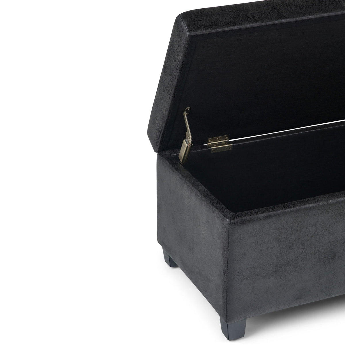 Avalon Contemporary Storage Ottoman Bench with Large Storage - Black, Dark Brown, Dark Gray