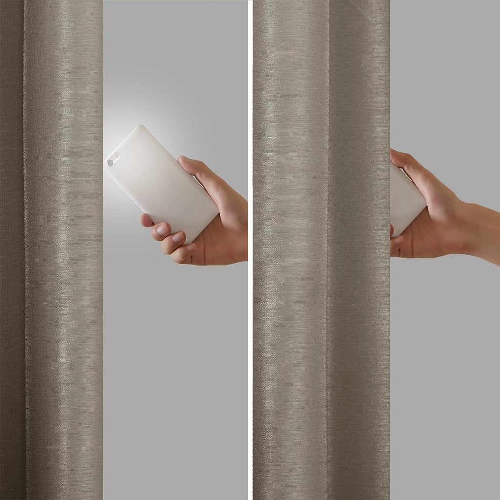 Twist Tab Total Blackout Window Curtain Panel Pewter 50x95