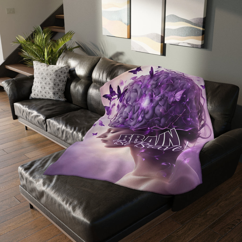 Brain Be Brave Microfiber Blanket (Two-sided print)