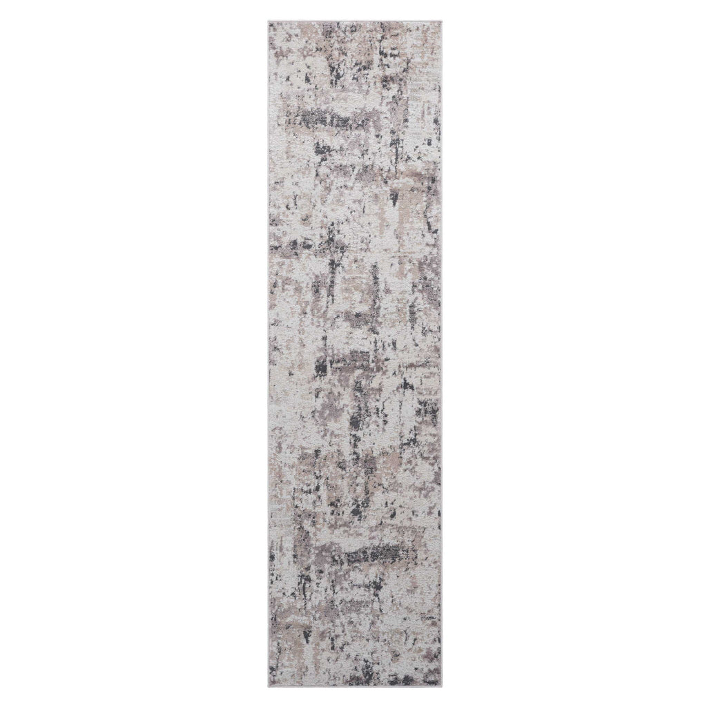 Abstract Runner Rug with Stain Resistance - Beige or Blue