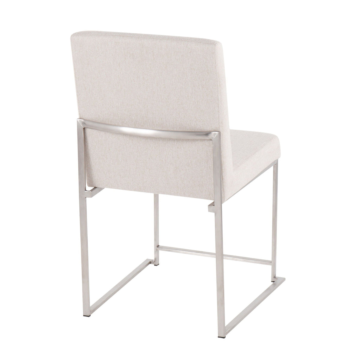 Contemporary High Back Dining Chair Set of 2 with Padded Upholstery - Dark Gray or Beige