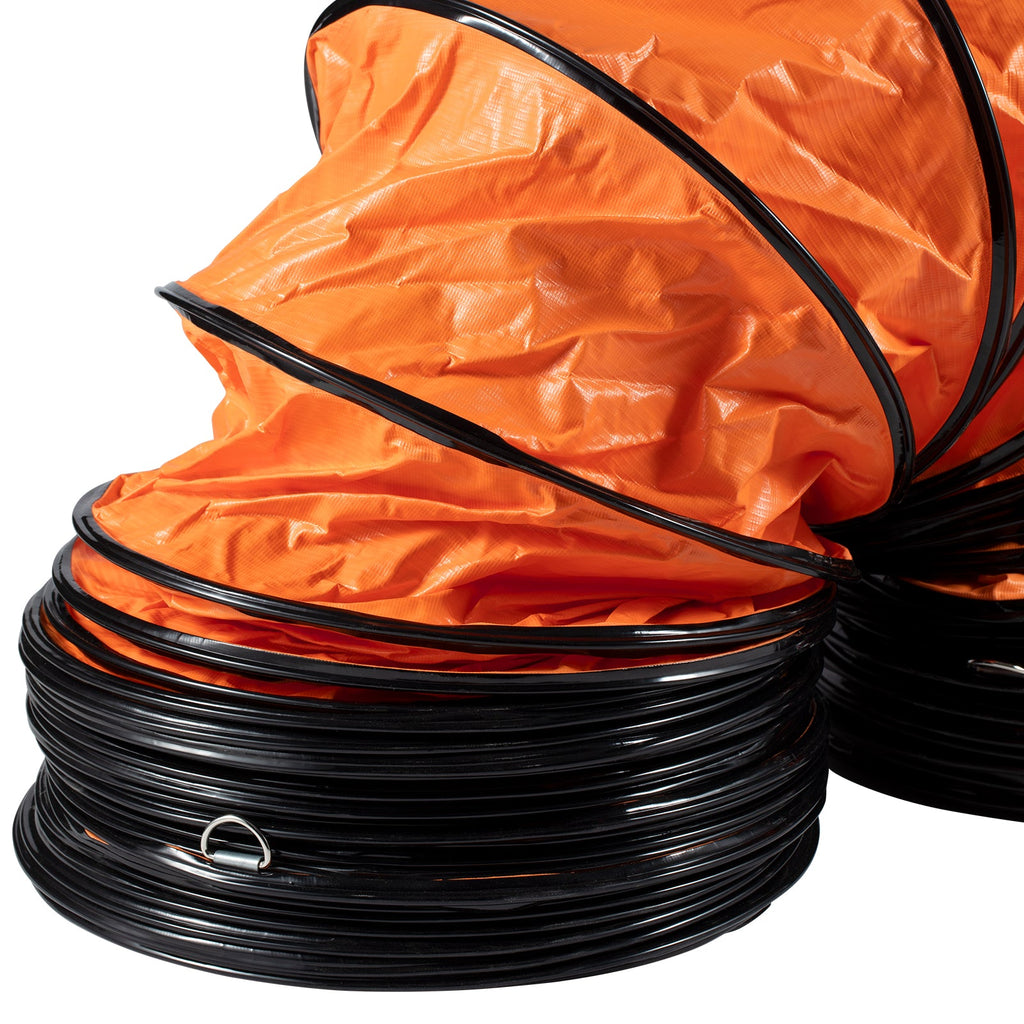 12-Inch Heavy Duty Cylinder Ventilation Fan with 16.4ft Duct Hose - Iron