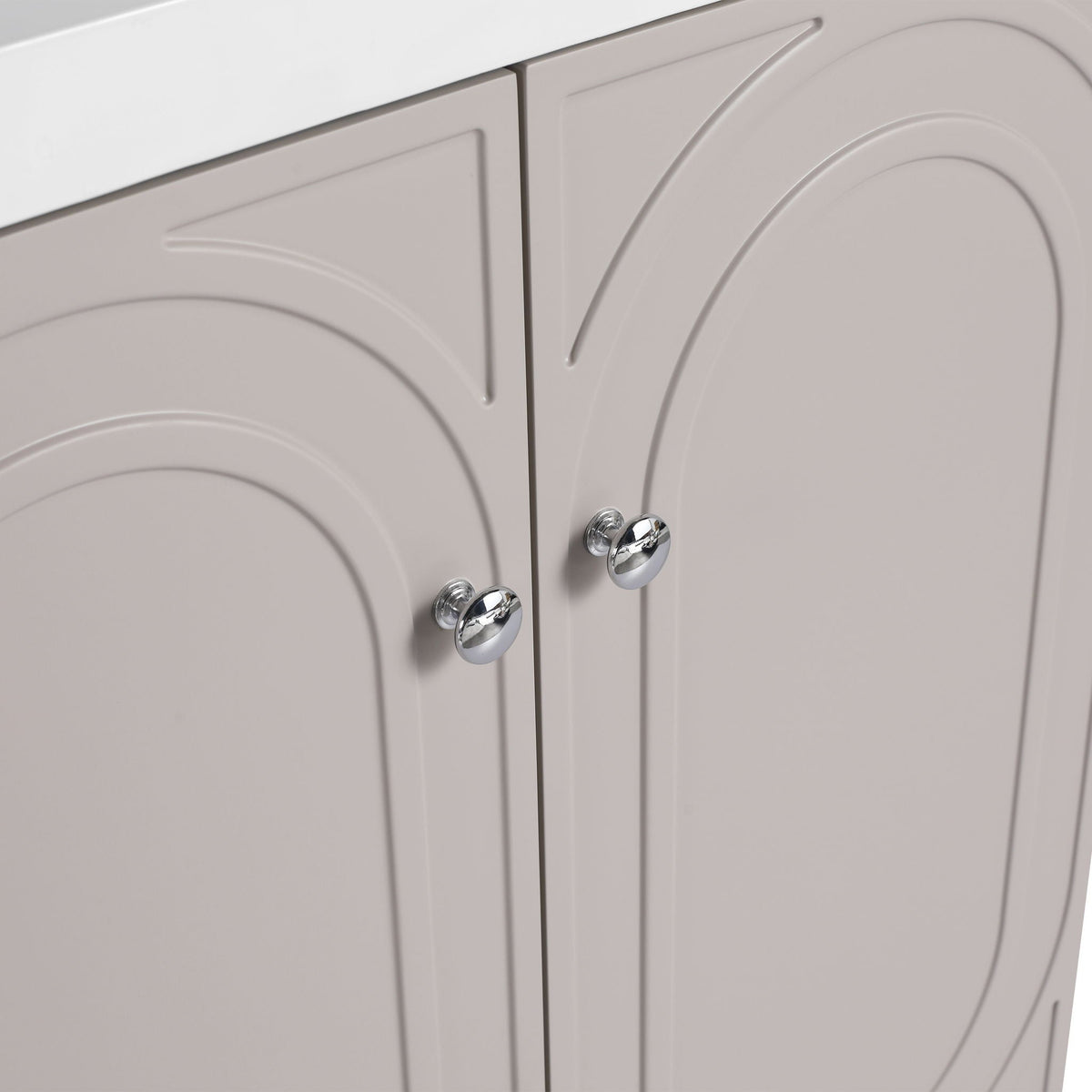 Modern Freestanding Bathroom Vanity with Soft Close Cabinet Doors - Pearl Silver, White, or Dark Green